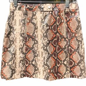 4Sienna Royce Faux snakeskin hi-rise skirt